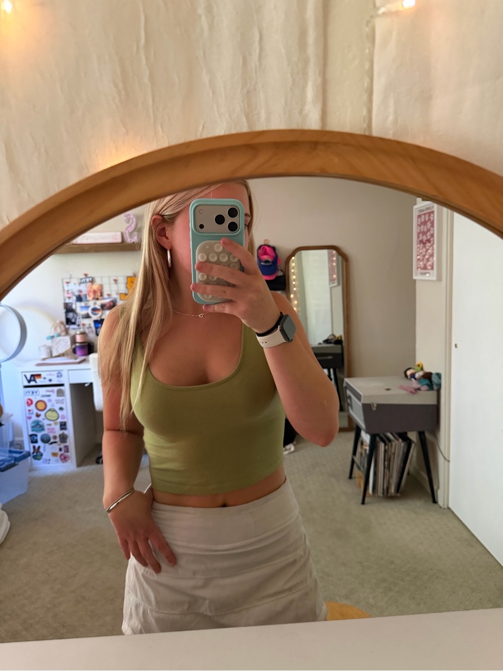 olive green tanktop
